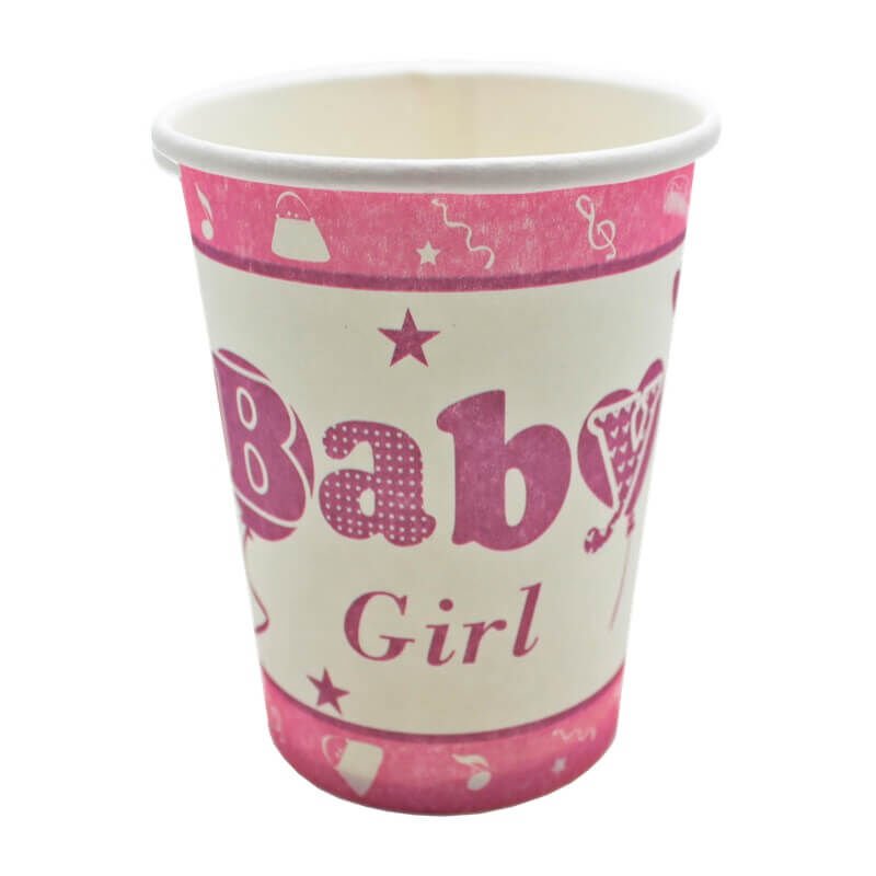 Baby Shower Karton Bardak, Pembe - 8 Adet