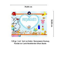 Hoşgeldin Bebek Afiş, 70cm x 50cm - Mavi