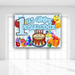 1 Yaş Günüme Hoşgeldiniz Afiş, 70cm x 50cm - Mavi