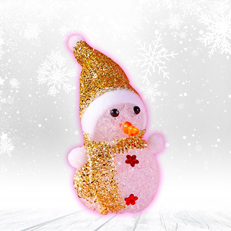 Renk Değiştiren Pilli, Led Kardan Adam - 15cm x 6cm