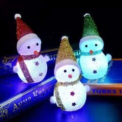 Renk Değiştiren Pilli, Led Kardan Adam - 15cm x 6cm