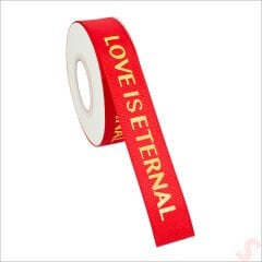 Grogren Kurdele Eternal Altın Baskılı, 2,5cm x 23mt - Kırmızı