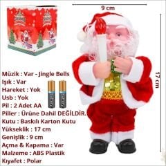Işıklı ve Müzikli Noel Baba - 17cm x 9cm