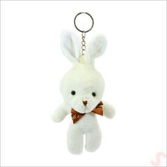Pelüş Tavşan Anahtarlık, 15 cm x 8 cm - Krem