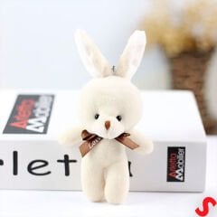 Pelüş Tavşan Anahtarlık, 15 cm x 8 cm - Krem