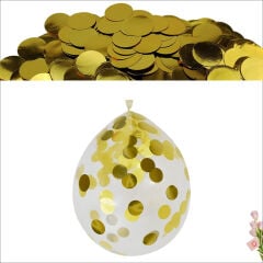 Şeffaf Balon İçi Pul Konfeti, 10 gr - Altın
