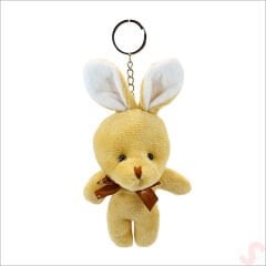 Pelüş Tavşan Anahtarlık, 15 cm x 8 cm - Kahve