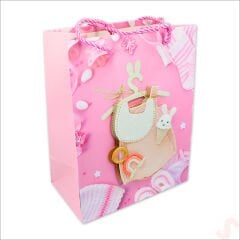 Karton Çanta, Tulum Model Pembe 23 x 18 x 10 cm - 1 Adet