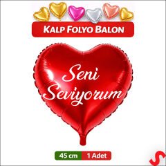 Seni Seviyorum Kalp Folyo Balon - 45cm