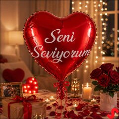 Seni Seviyorum Kalp Folyo Balon - 45cm