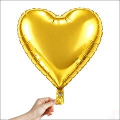 Kalp Folyo Balon, 60cm - Altın