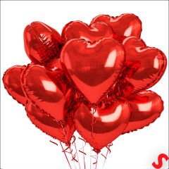 Kalp Folyo Balon, 60cm - Kırmızı
