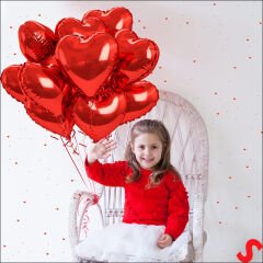 Kalp Folyo Balon, 60cm - Kırmızı