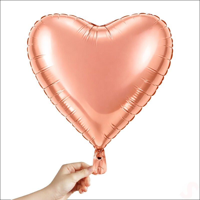 Kalp Folyo Balon, 60cm - Rose Gold