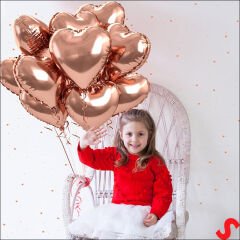 Kalp Folyo Balon, 60cm - Rose Gold
