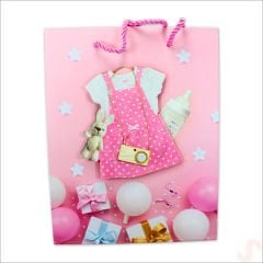 Karton Çanta, Etek Model Pembe 23 x 18 x 10 cm - 12 Adet