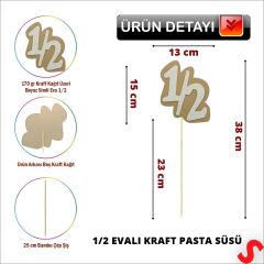 1/2 Simli Evalı Kraft Pasta SüSü, 38cm x 15cm