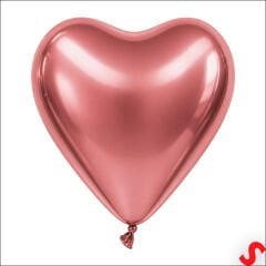 Krom Kalp Balon, Gül Kurusu - 30cm x 5 Adet