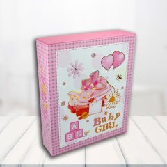 Bebek Fotoğraf Albümü 80 Resimlik Kutulu, ABC Modeli - Pembe