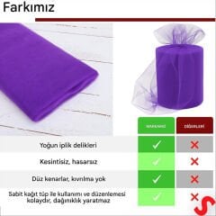 SüSLeme Tülü Grek Tül Rulo, 66 cm x 10 mt - Mor