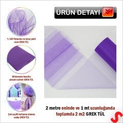 SüSLeme Tülü Grek Tül, 2 mt en x 1 mt uzunluk - Mor