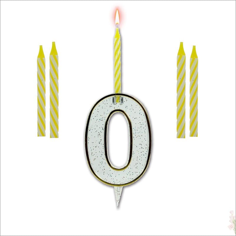 0 Rakam Şeffaf Mumluk ve 4 adet MuM