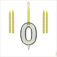 0 Rakam Şeffaf Mumluk ve 4 adet MuM