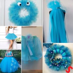 SüSLeme Tülü Kristal Tül, 3 mt en x 1 mt uzunluk - Mavi