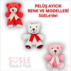 Pelüş Ayıcık, 35 cm x 29 cm - Kırmızı