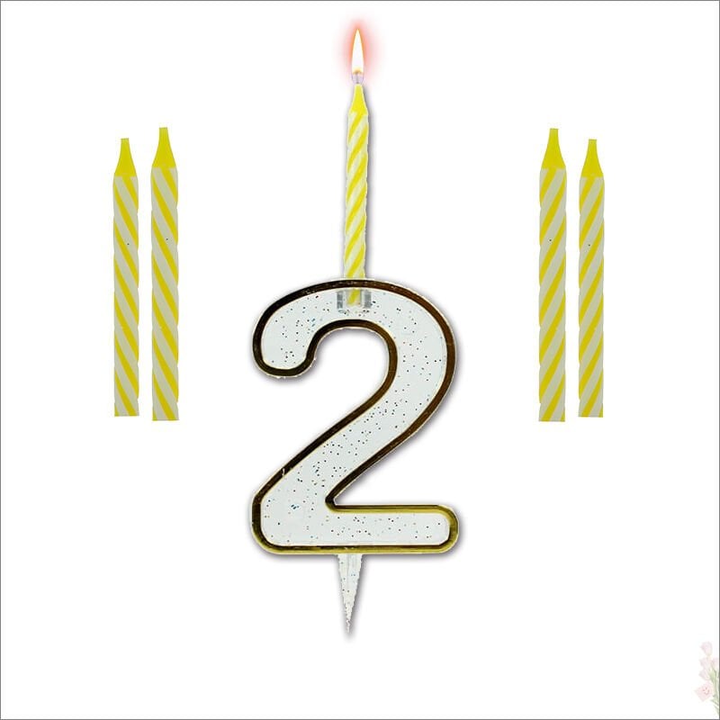 2 Rakam Şeffaf Mumluk ve 4 adet MuM