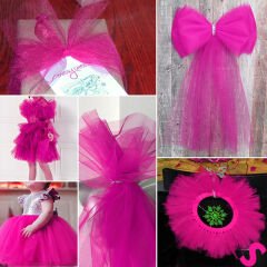 SüSLeme Tülü Kristal Tül, 3 mt en x 1 mt uzunluk - Fuşya