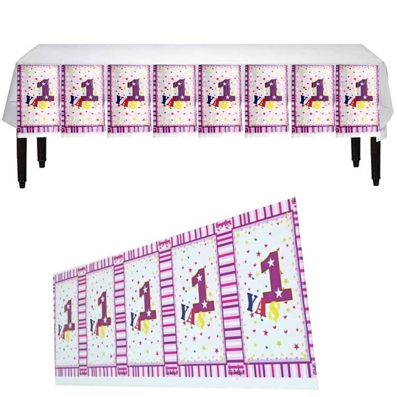 1 Yaş Parti Masa Örtüsü, 180 x 108 cm,  Pembe