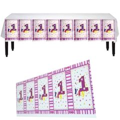 1 Yaş Parti Masa Örtüsü, 180 x 108 cm,  Pembe