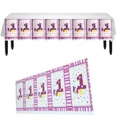 1 Yaş Parti Masa Örtüsü, 180 x 108 cm,  Pembe