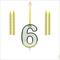 6 Rakam Şeffaf Mumluk ve 4 adet MuM