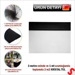 SüSLeme Tülü Kristal Tül, 3 mt en x 1 mt uzunluk - Siyah