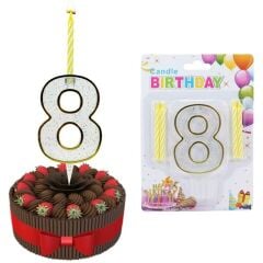 8 Rakam Şeffaf Mumluk ve 4 adet MuM