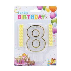 8 Rakam Şeffaf Mumluk ve 4 adet MuM