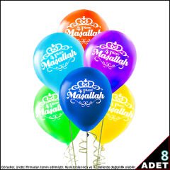 Maşallah Çok Renkli Pastel Balon, 30cm x 8 Adet