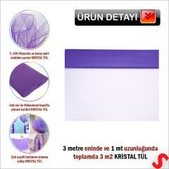 SüSLeme Tülü Kristal Tül, 3 mt en x 1 mt uzunluk - Mor