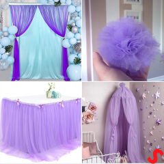 SüSLeme Tülü Kristal Tül, 3 mt en x 1 mt uzunluk - Mor