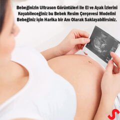 Bebek Ultrasonlu, El ve Ayak İzli  Resim Çerçevesi, 36cm x 23cm