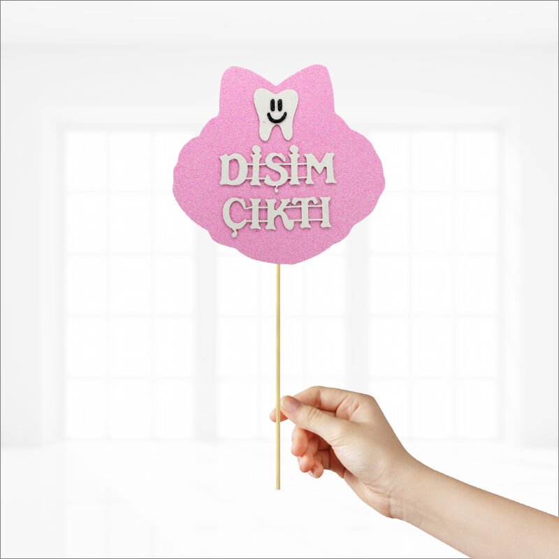 Dişim Çıktı, Konuşma Balonu Çubuğu - Pembe & Beyaz