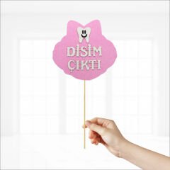 Dişim Çıktı, Konuşma Balonu Çubuğu - Pembe & Beyaz