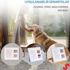 Kedi Köpek Pati İzi  Resim Çerçevesi, 27,5cm x 23,5cm