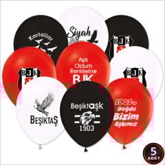 Beşiktaş Lisanslı Balon, 30cm x 5 Adet
