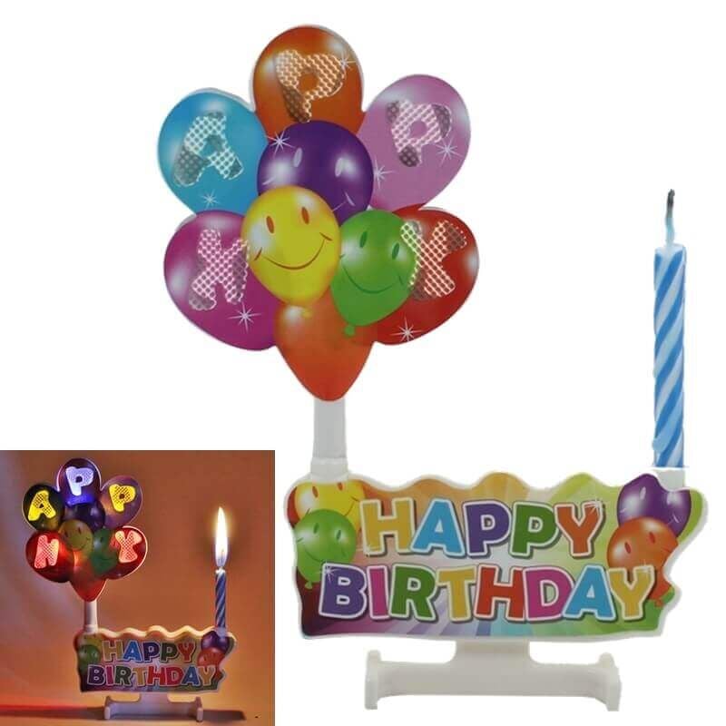 Led Işıklı Müzikli Doğum Günü Mumu, Mavi