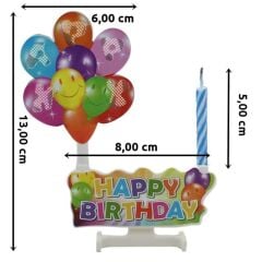 Led Işıklı Müzikli Doğum Günü Mumu, Mavi