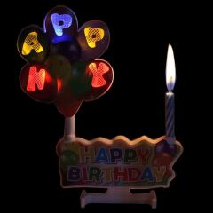 Led Işıklı Müzikli Doğum Günü Mumu, Mavi