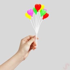 Plastik Minyatür 8'li Demet 17cm Teraryum Obje - Kalp